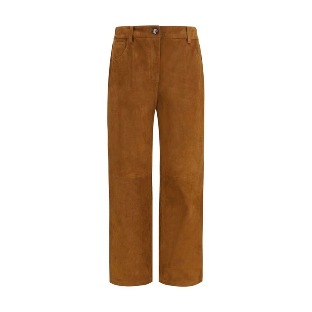 Magda Butrym Brown Lambskin Women's Pants